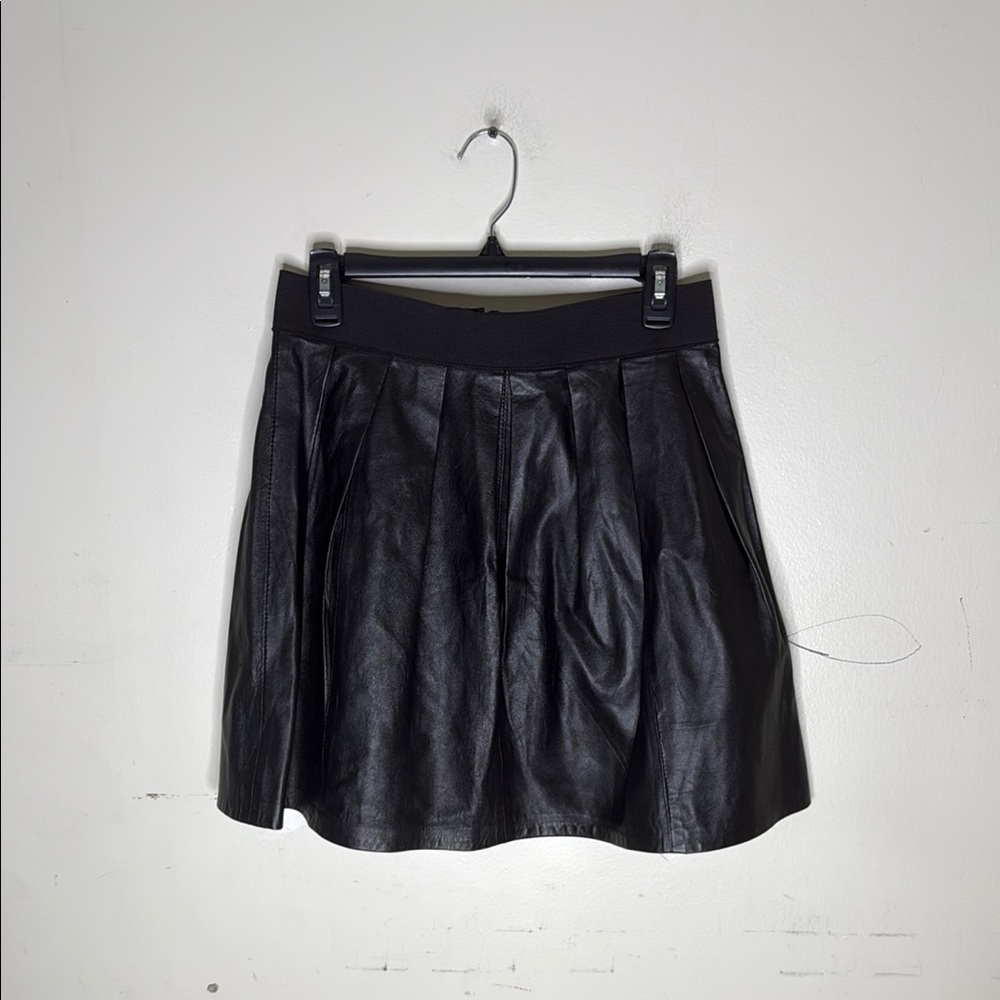 SAS Sportswear Elegant Black Leather A Line Skirt Size 8